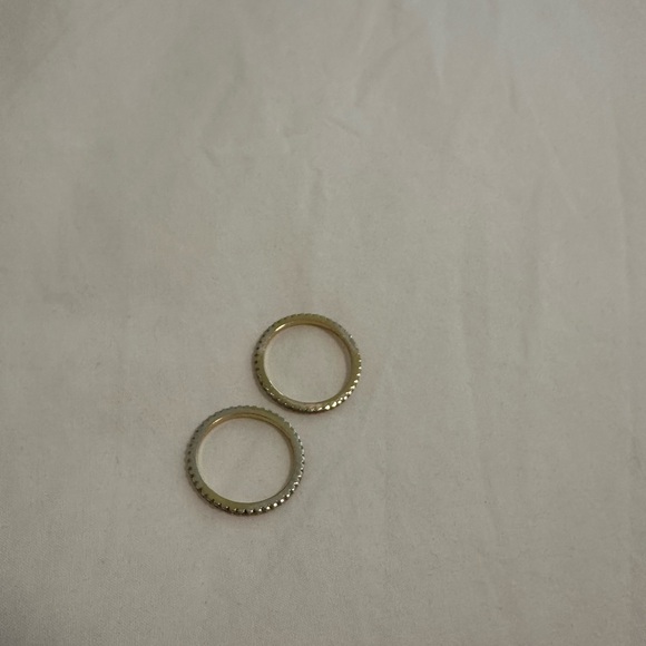 Gold Pave Stackable Rings (size 7) - Picture 3 of 4